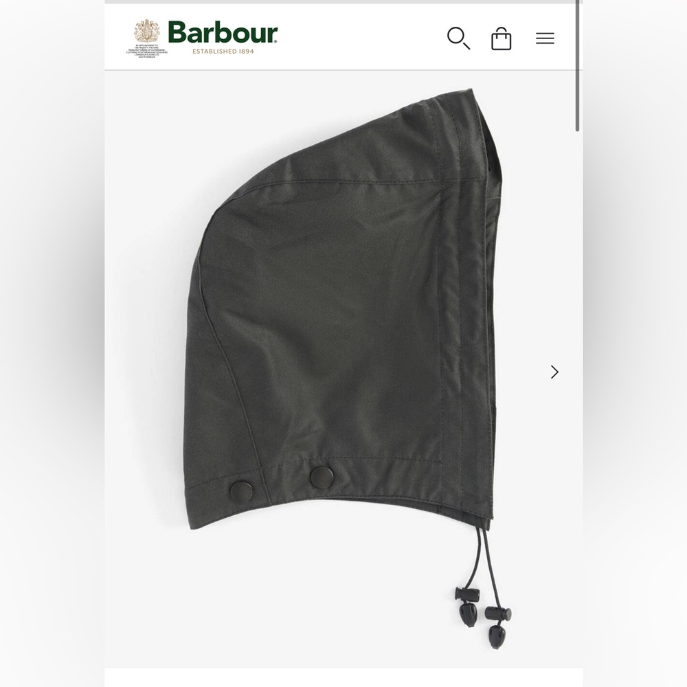 BARBOUR WAXED COTTON HOOD | SAGE
